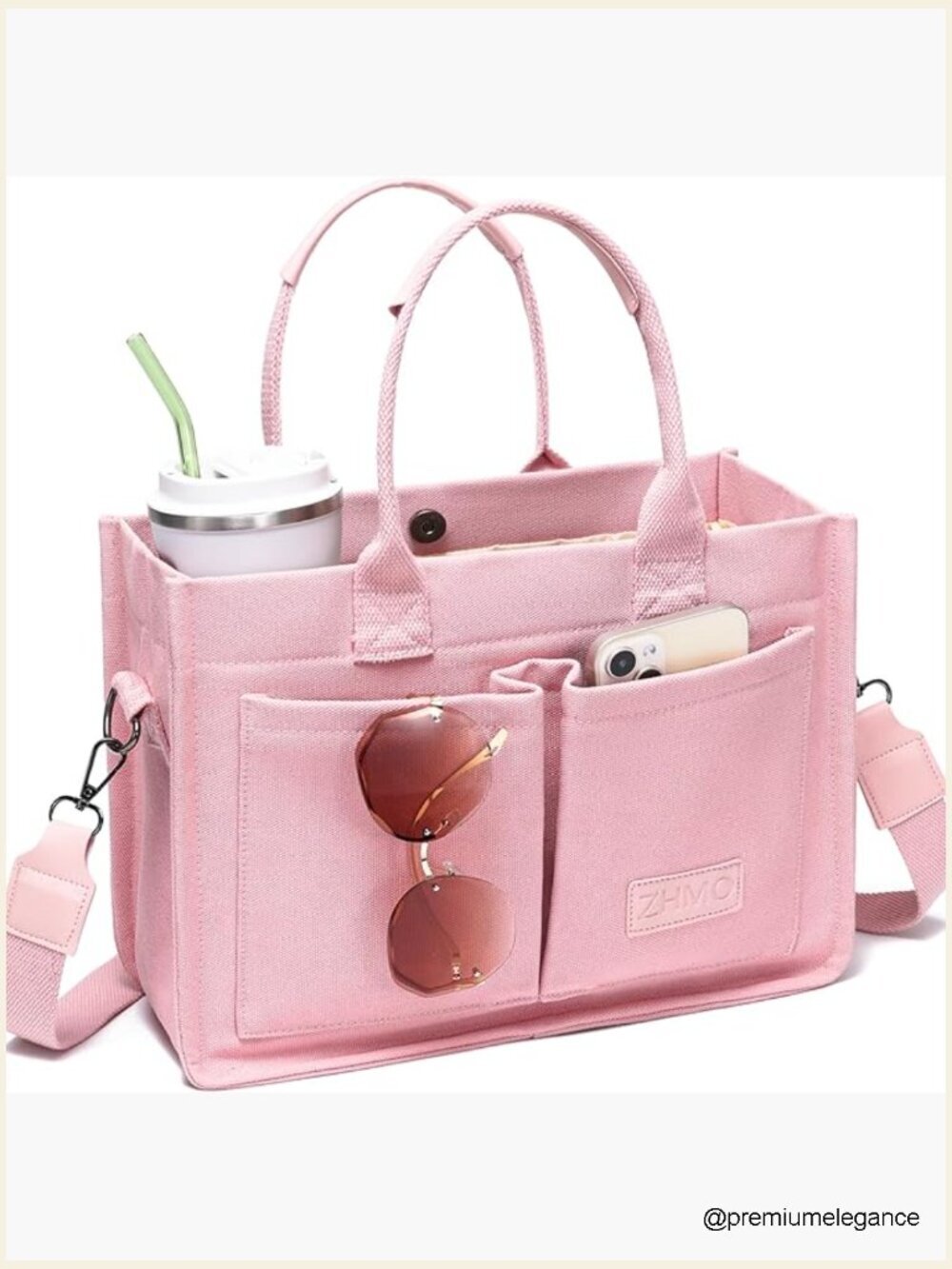 Large Canvas Tote Work Laptop Bag Crossbody Purse Nurse Teacher